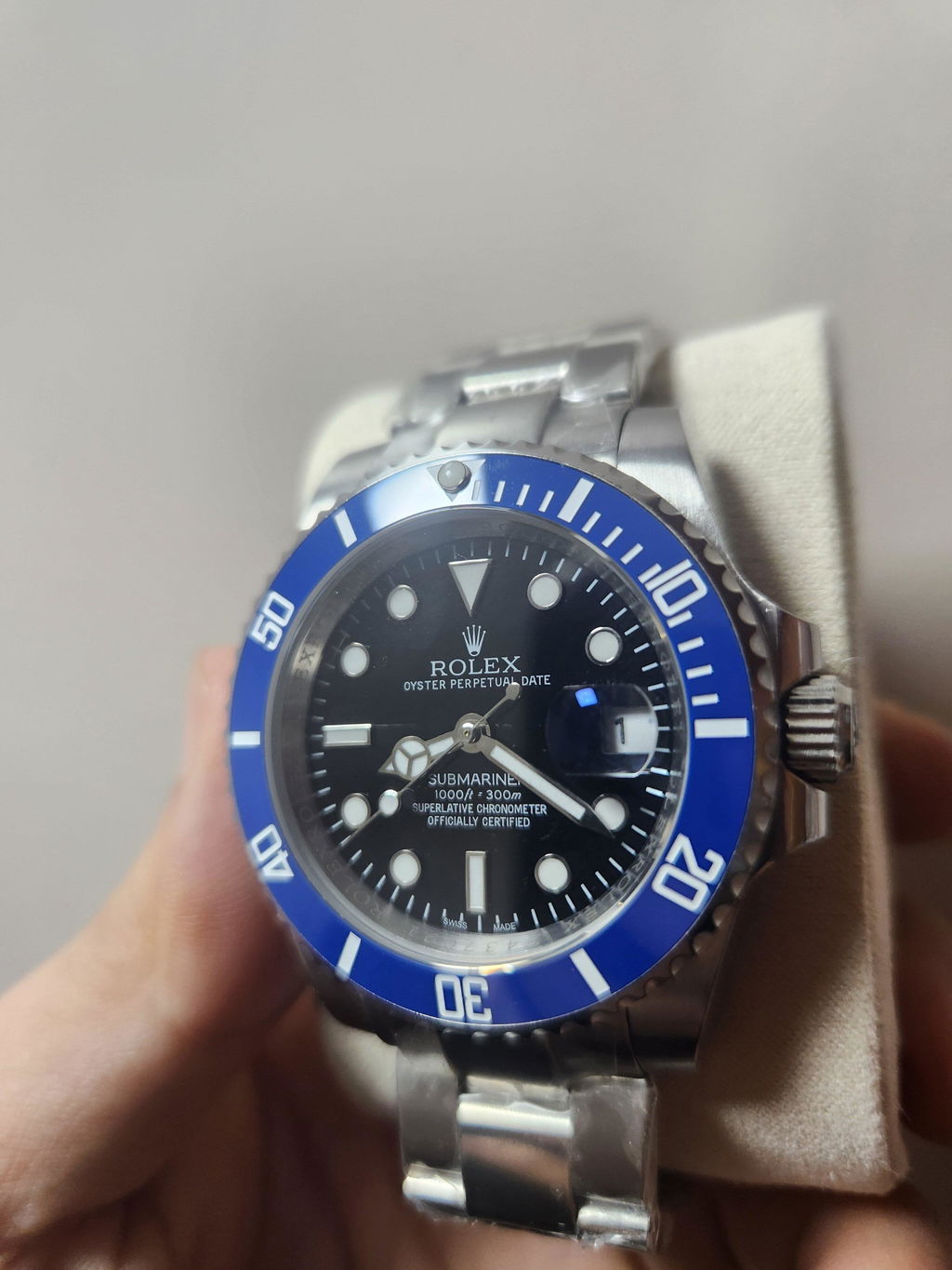 로렉스 서브마리너 데이트 화이트 골드 청판 41mm