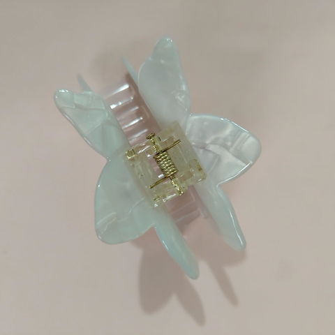 Medium White Lilies Hair Claw Clip