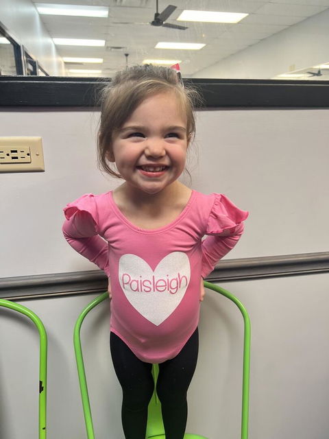Personalized Heart Ruffle Sleeve Leotard