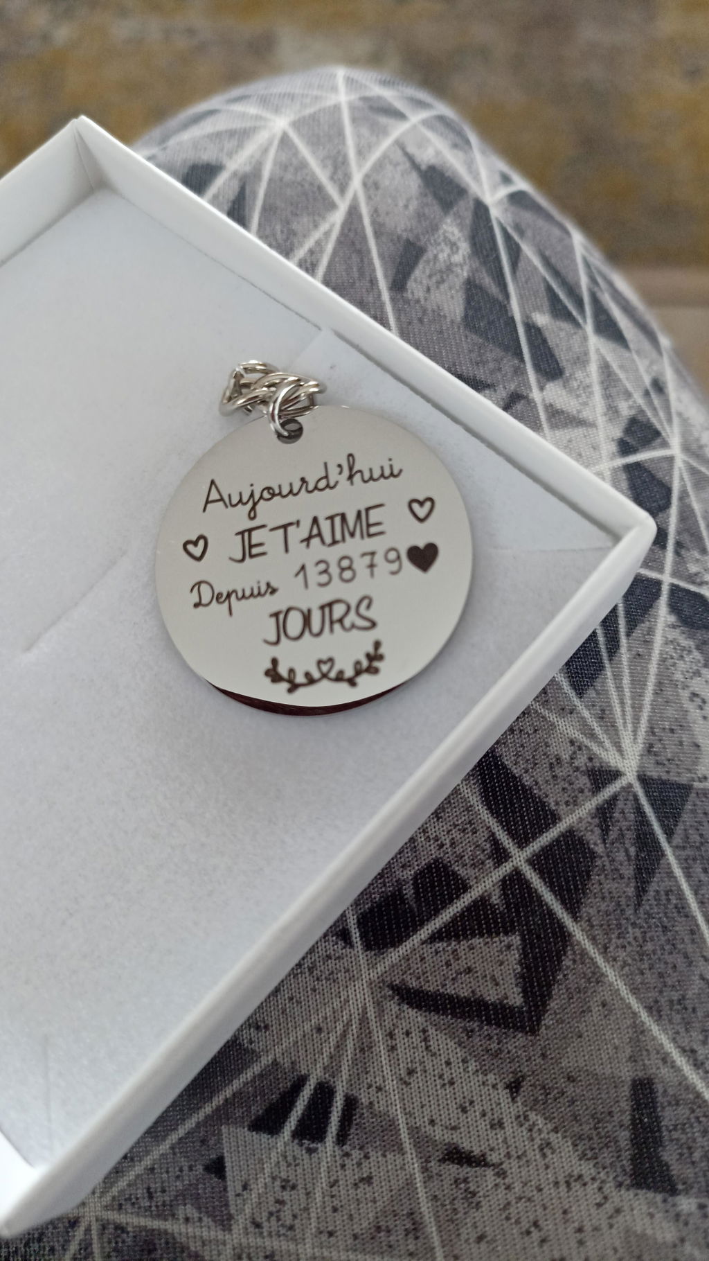 Porte-Clés Mixte Personnalisé Acier Inoxydable Date Gravée - Saint-Valentin