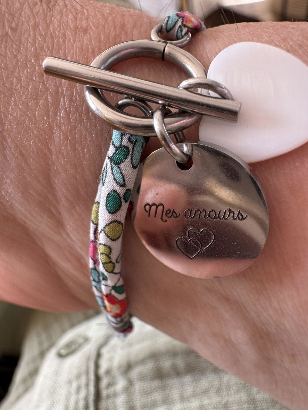 Bracelet Femme Personnalisé Cordon Liberty & Médaille Acier 15 mm