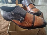 Captoe Double Monk Strap - Brown & Purple