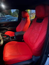 Tacoma Seat Covers with Carbon Fiber-Style Badge Embossed Nappa Camo Seat Protector for Toyota