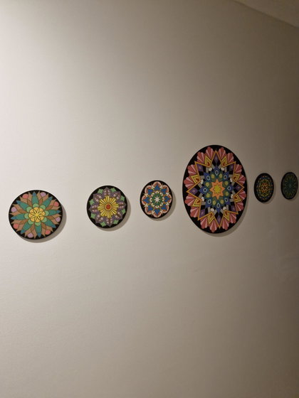 Finished board hung on a wall