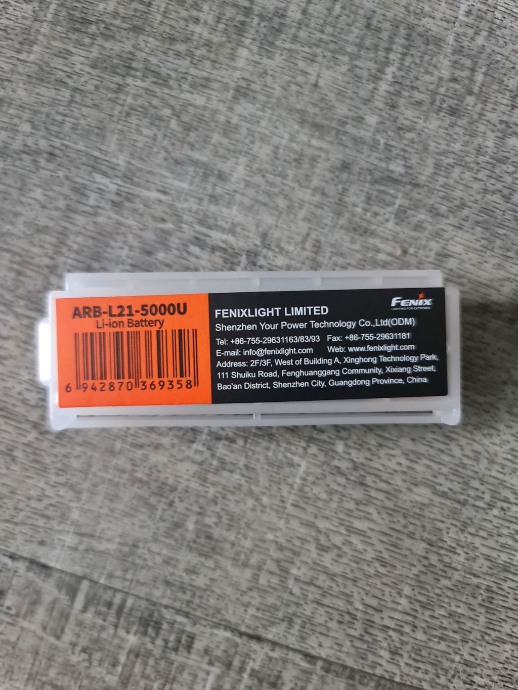 Fenix 21700 Lithium-ion Battery ARB-L21-5000mAH-USB-C  BIS Approved