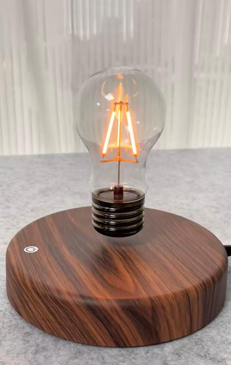 Magnetic Levitating Edison Bulb | 360° Spinning Wireless Desk Lamp | Executive Tech Gift