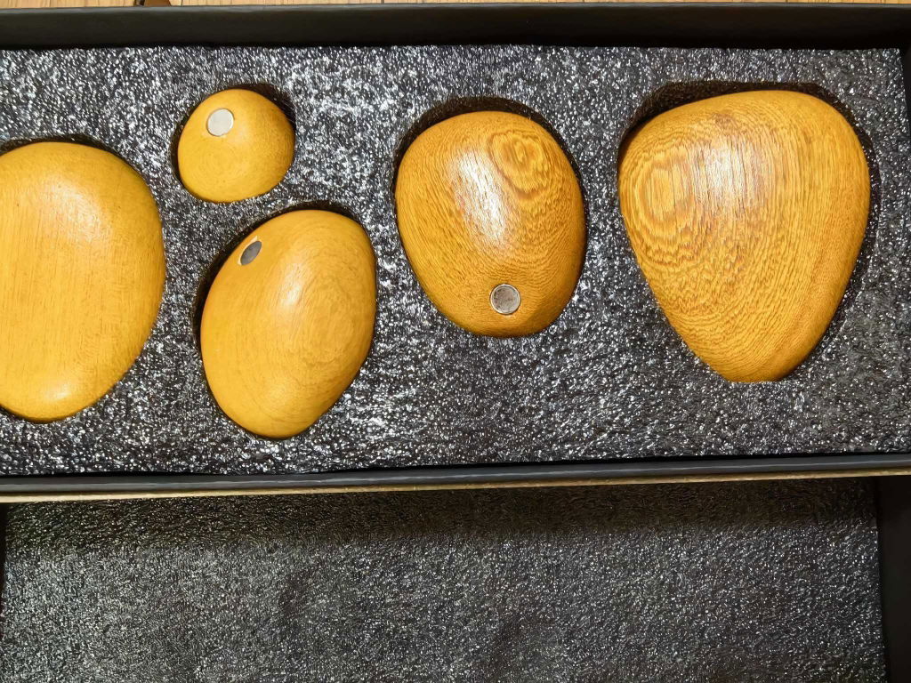 Magnetic Balance Stone Sculpture | Handcrafted Solid Wood Zen Desk Art | Mindfulness Gift