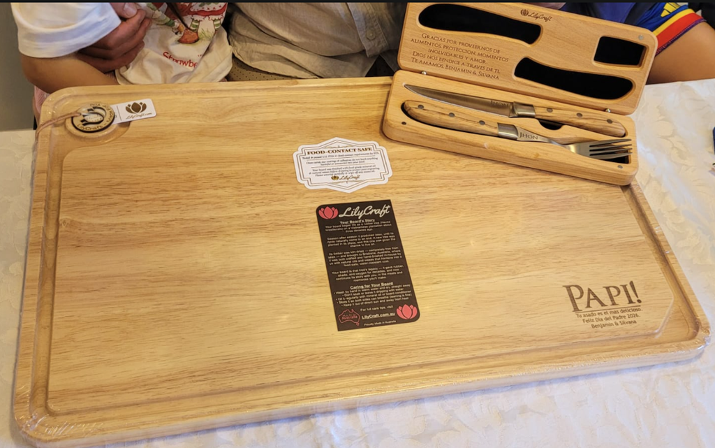 Olive Wood Steak Knife & Fork Gift Set