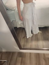 Wide-Leg Linen Pants with Belt