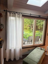 RUFFLED Linen Curtains with rod pocket 41 COLOR 100% Natural European Linen Farmhouse Kitchen Window Amber Yellow Saffron Ship from USA