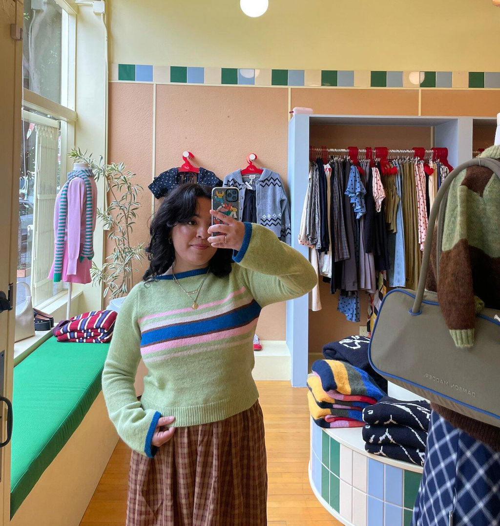 Mari Sweater - Pistachio Stripe – Lisa Says Gah