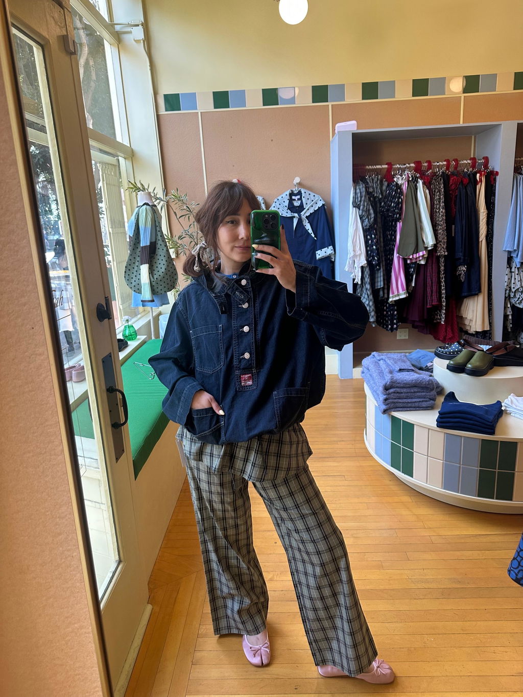 Renee Pant - Moss Plaid – Lisa Says Gah