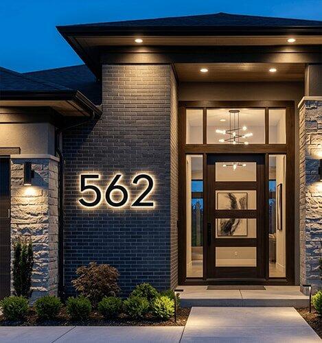 Contemporary Lighted House Numbers RGB Address Display Visually Striking for Nighttime Navigation