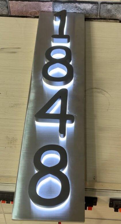 Elegant Illuminated Address Numbers for Stone Weatherproof Energy Efficient LED Lights