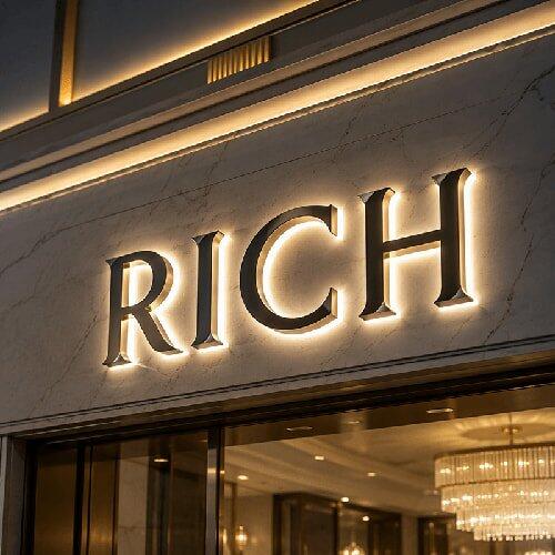 3D Backlit Metal Letters Halo Lit Office Signs Modern Illuminated Letter Signage for Businesses