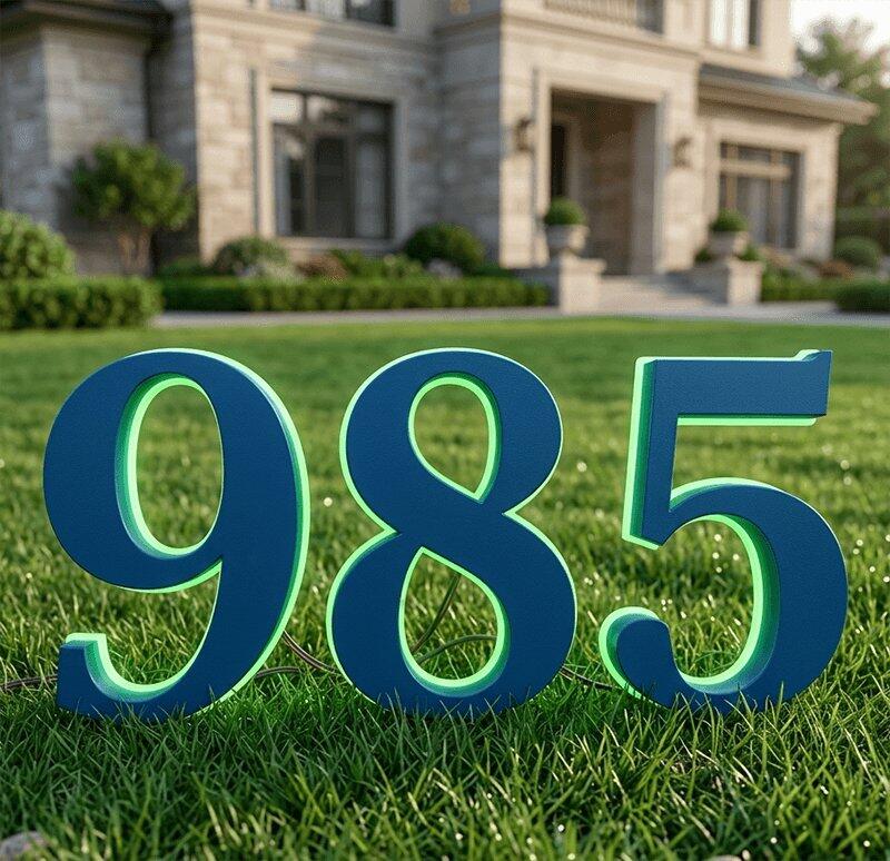 Elegant Illuminated Address Numbers for Stone Weatherproof Energy Efficient LED Lights