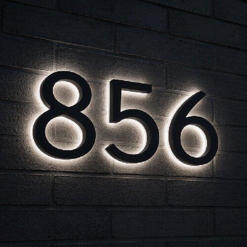 Elegant Illuminated Address Numbers for Stone Weatherproof Energy Efficient LED Lights