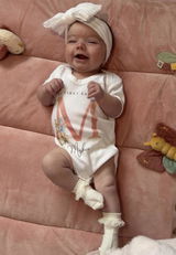 Personalised My First Easter Peter Rabbit Pink Initial Baby Bodysuit for Girls