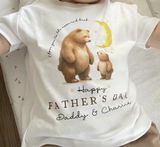 Personalised Father's Day Daddy & Teddy Bear Moon T-Shirt for Kids