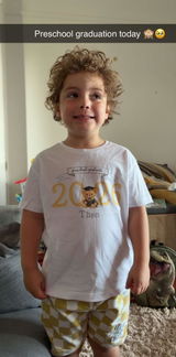 Personalised Preschool Graduation 2026 Kids T-Shirt Big 2026 Yellow Teddy Bear
