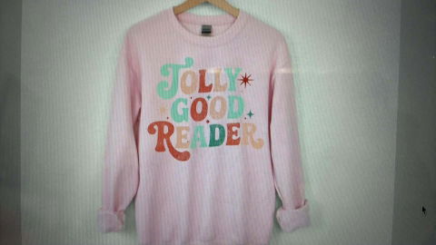 Jolly Good Reader Christmas Sweatshirt - Teacher & Book Lover Gift