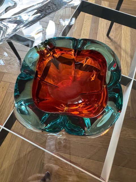 Seguso Posacenere Murano Rosso Vintage -Art-
