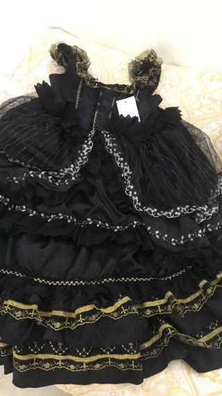 Customer photo for Black Hanayome Bowknot Princess Multi-layer Ruffled Sweet Lolita JSK