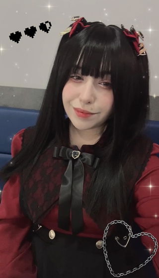 Customer photo for Black Natural Double Ponytail Short Hair Classic Lolita Wigs