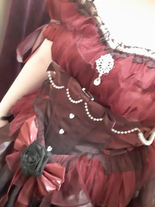 Customer photo for Red/Black Bowknot Gothic Lolita JSK