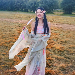 Customer photo for Embroidery With Pearl Accessories Sweet Hanfu Dress Full Set