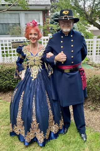 Customer photo for Hime Sleeves High Waisted Three Dimensional Hollow Embroidery Floral Print Ruffled Multi-layer Victorian Lolita Prom Dress