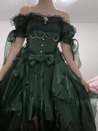 Customer photo for Green Bowknot Sweet Lolita JSK