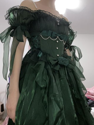 Customer photo for Green Bowknot Sweet Lolita JSK