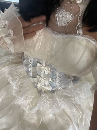Customer photo for Ballet Twins Ruffle Bowknot Short Front Long Back Sweet Lolita Dress