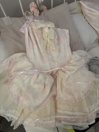 Customer photo for Jasmine Rain Print Stitching Lace Sweet Lolita JSK