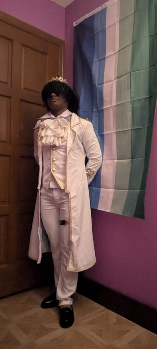 Customer photo for White Angel Prince Ouji Lolita Set (including Coat, Shirt, Pants, Vest, Scarf)