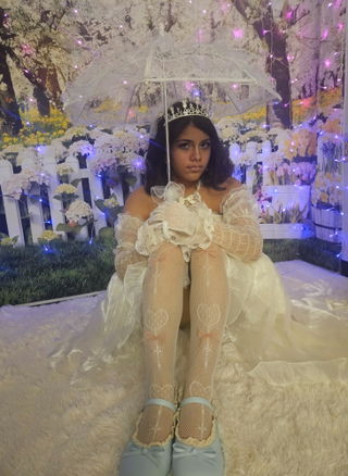 Customer photo for Ballet Twins Ruffle Bowknot Short Front Long Back Sweet Lolita Dress