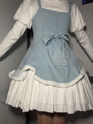 Customer photo for Cute Girl Doll Collar Hair Ball Christmas Princess Sweet Lolita JSK Dress Full Set