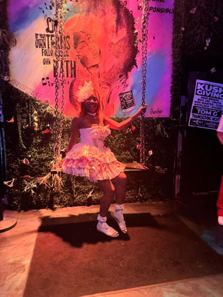 Customer photo for [ribbon Dance] Ruffle Bowknot Lace-up Sweet Lolita Dress