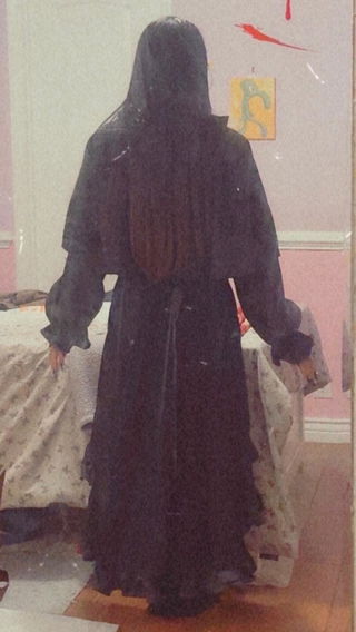 Customer photo for Black [day And Night Song] Long Sleeves Ruffle Ouji Gothic Lolita Skirt Blouse