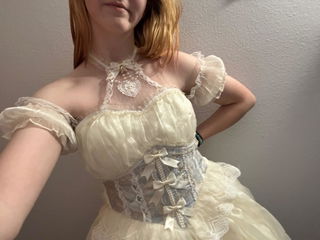 Customer photo for Ballet Twins Ruffle Bowknot Short Front Long Back Sweet Lolita Dress