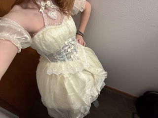 Customer photo for Ballet Twins Ruffle Bowknot Short Front Long Back Sweet Lolita Dress