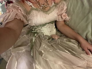 Customer photo for Light Pink/Green Bowknot Sweet Lolita JSK