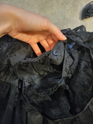 Customer photo for Black [from Broken Wings To Rebirth] Sleeveless Ruffle Bowknot Lace-up Gothic Ballet Lolita JSK
