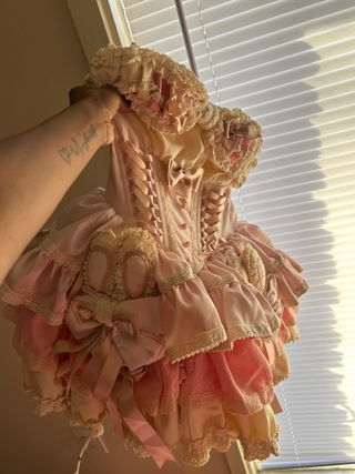 Customer photo for [ribbon Dance] Ruffle Bowknot Lace-up Sweet Lolita Dress