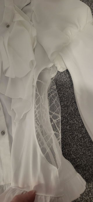 Customer photo for Bat Collar Long Sleeves Ruffle Gothic Lolita Blouse