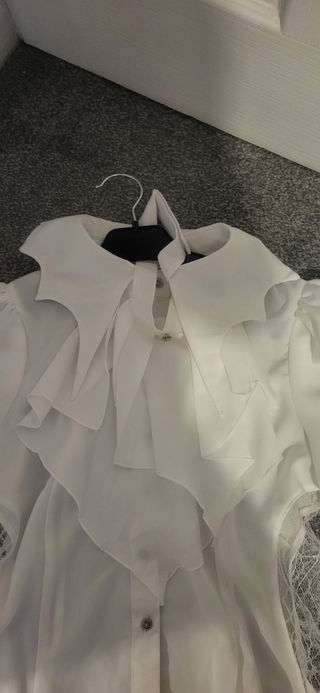 Customer photo for Bat Collar Long Sleeves Ruffle Gothic Lolita Blouse