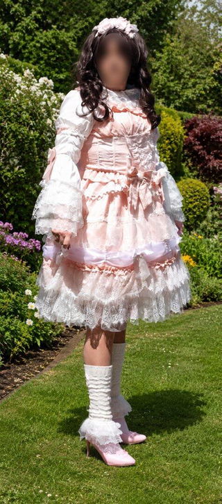 Customer photo for Pink Sleeveless Ruffle Bowknot Lace Sweet Plus Size Lolita JSK