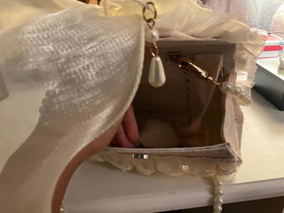 Customer photo for Ivory Bowknot Lace Pearl Chain Sweet Lolita Crossbody Bag