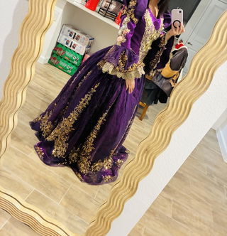 Customer photo for Hime Sleeves High Waisted Three Dimensional Hollow Embroidery Floral Print Ruffled Multi-layer Victorian Lolita Prom Dress